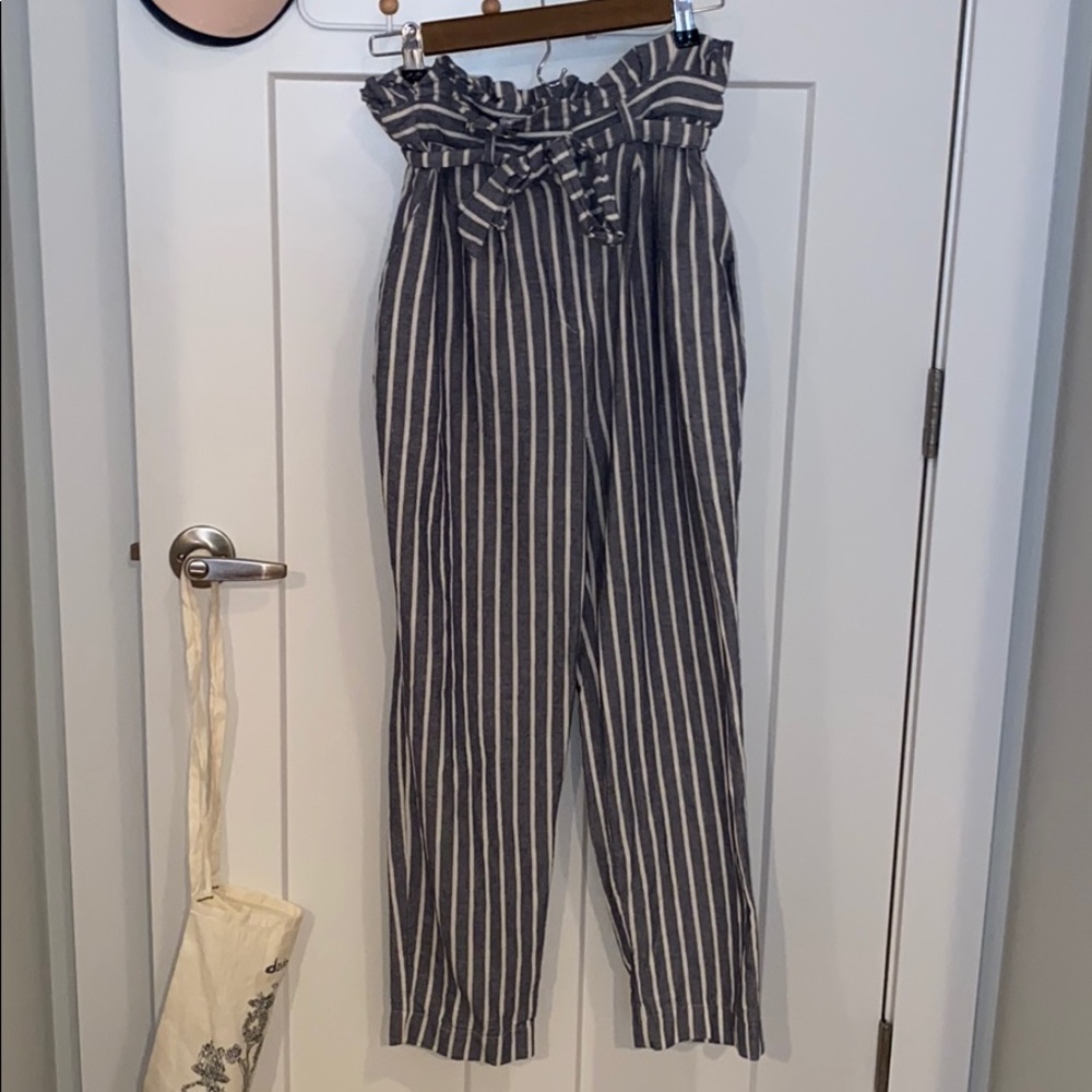 High waisted striped pants (blue/white)